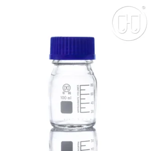 1406 Reagent Bottle Blue Screw Cap, Clear glass