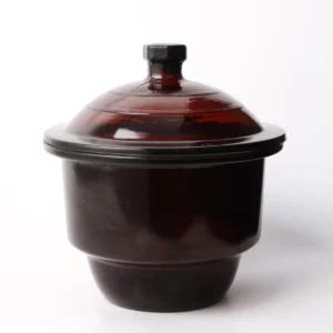 HuaouLabware 1352 amber glass desiccator with porcelain plate
