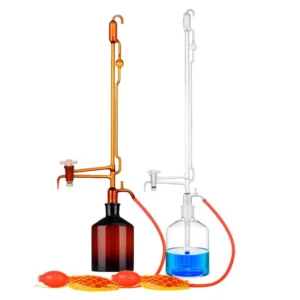 HuaouLabware automatic burette series in clear and amber glass