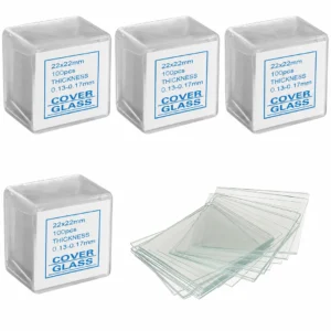 HuaouLabware 7201 microscope cover glass with storage boxes