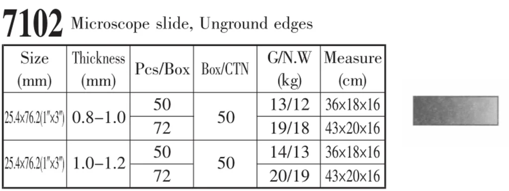 HuaouLabware 7102 microscope slides specifications