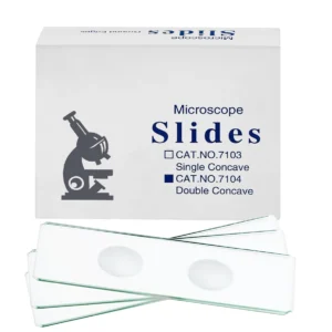 HuaouLabware 7104 double concave microscope slides with ground edges