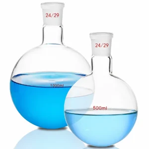 HuaouLabware 5001 round bottom boiling flask with short neck and standard ground joint