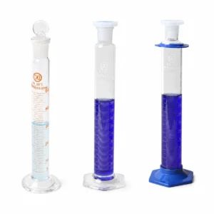 HuaouLabware 1603 stoppered measuring cylinders with glass and plastic stoppers